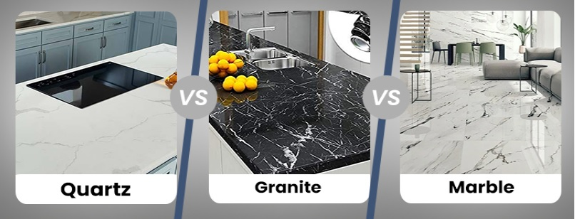 Quartz vs Quartzite vs Granite vs Marble : what is the difference ? which one is the best for countertop ?